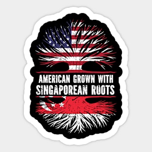 American Grown with Singaporean Roots USA Flag Sticker